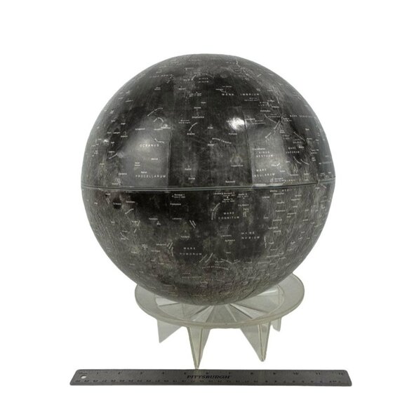 Vintage Moon Globe Stand Lunar Map Astronomy Space Collectible 14.5” Celestial - Picture 1 of 7